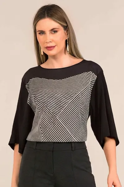 BLUSA PLANO FLUIDO PRETO MIRA VEST