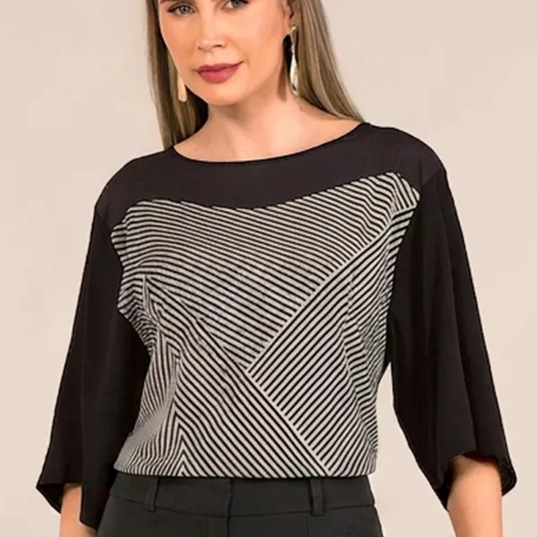 BLUSA PLANO FLUIDO PRETO MIRA VEST