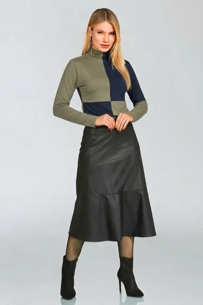 Blusa Viscolycra Gola Alta Caqui Mira Vest