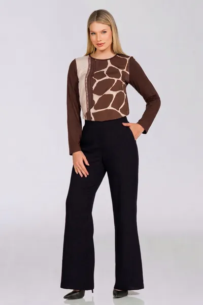 BLUSA PLANO FLUIDO MARROM MIRA VEST