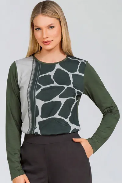BLUSA PLANO FLUIDO OLIVA MIRA VEST