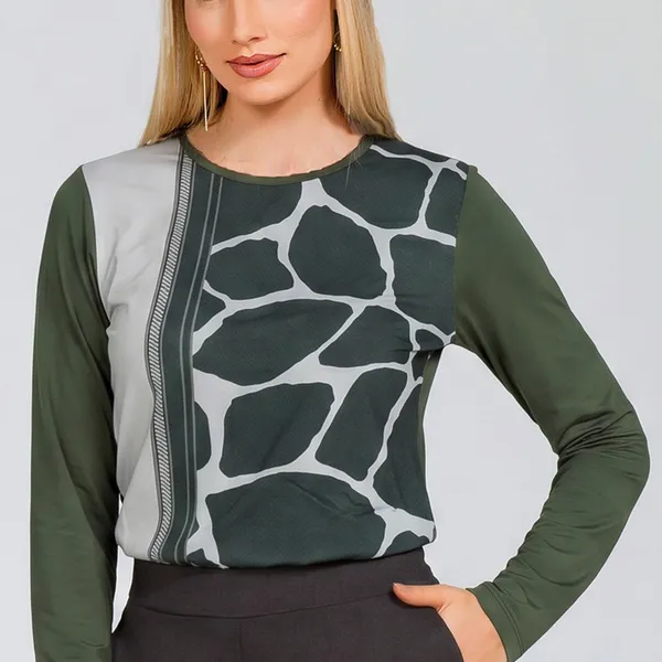BLUSA PLANO FLUIDO OLIVA MIRA VEST