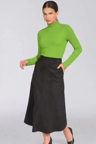 BLUSA CANELADA GOLA ALTA VERDE MIRA VEST