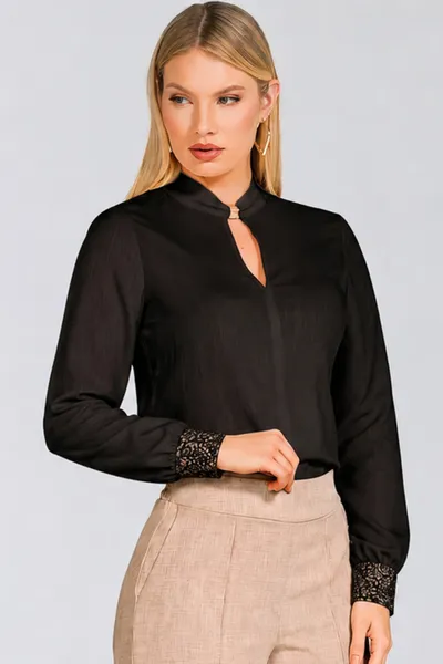 BLUSA VISCOLINHO PRETO MIRA VEST