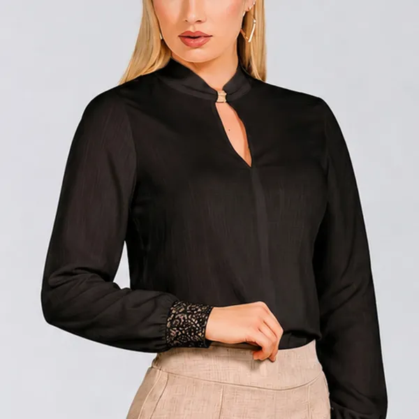 BLUSA VISCOLINHO PRETO MIRA VEST