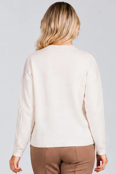 BLUSA TRICÔ GOLA ALTA OFF/MOUSSE MIRA VEST BLUSA TRICÔ GOLA ALTA OFF/MOUSSE MIRA VEST