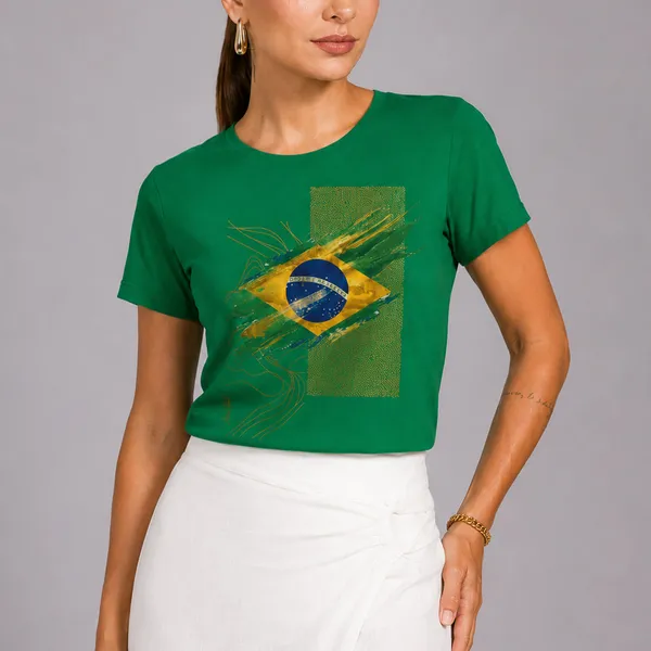 T-SHIRT ESTAMPA BRASIL VERDE  MIRA VEST