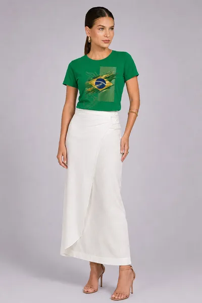 T-SHIRT ESTAMPA BRASIL VERDE  MIRA VEST