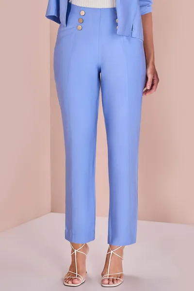 CALÇA SLIM COM BOLSOS AZUL BEBÊ MIRA VEST