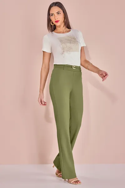 CALÇA CINTO FIXO BOLSO TRASEIRO FALSO ABACATE MIRA