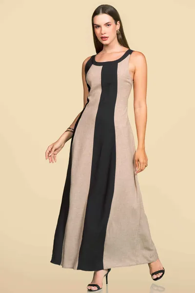 VESTIDO ALFAIATARIA DE VISCOSE LONGUETE PRETO MIRA VEST
