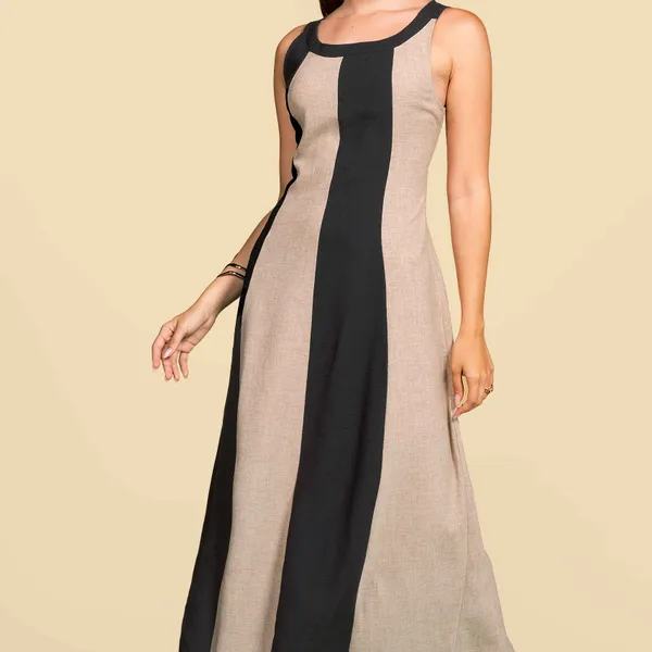 VESTIDO ALFAIATARIA DE VISCOSE LONGUETE PRETO MIRA VEST