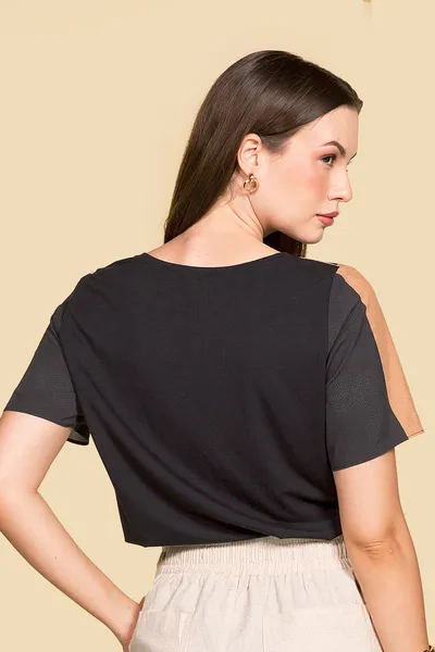 BLUSA PLANO FLUIDO PRETO MIRA VEST