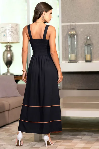 VESTIDO VISCOLINHO LONGUETE PRETO MIRA VEST