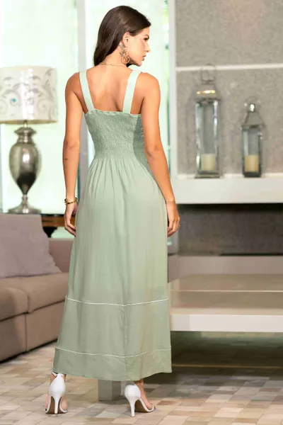 VESTIDO VISCOLINHO LONGUETE MENTA MIRA VEST