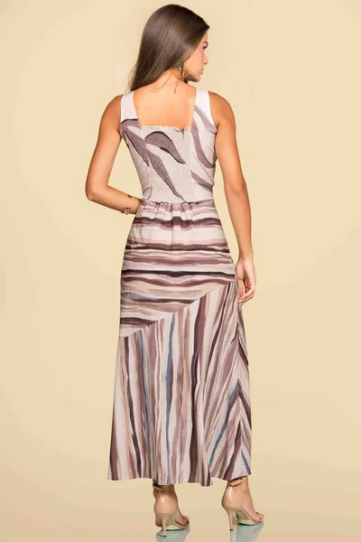 VESTIDO PLANO FLUIDO LONGUETE MANTEIGA MIRA VEST