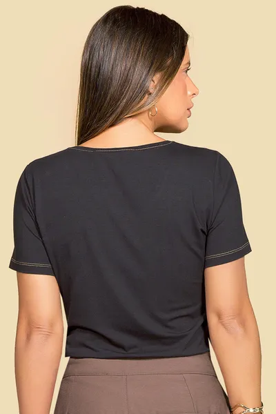 T-SHIRT VISCOLYCRA FOIL PRETO MIRA VEST