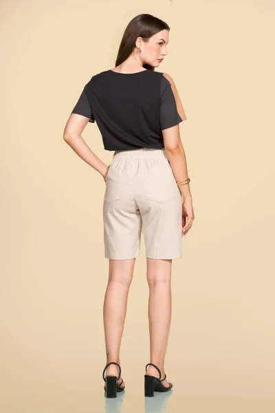 BERMUDA LINHO COM ELASTANO NATURAL MIRA VEST