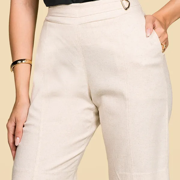 BERMUDA LINHO COM ELASTANO NATURAL MIRA VEST