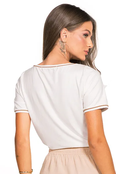 T-SHIRT VISCOLYCRA COM TULE FOIL OFF WHITE MIRA VEST