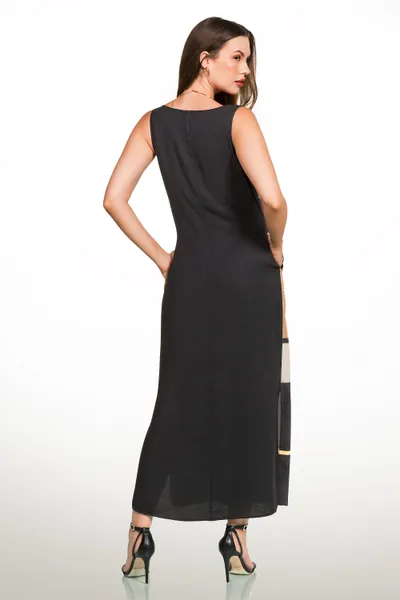 VESTIDO PLANO FLUIDO MIDI PRETO MIRA VEST VESTIDO PLANO FLUIDO MIDI PRETO MIRA VEST