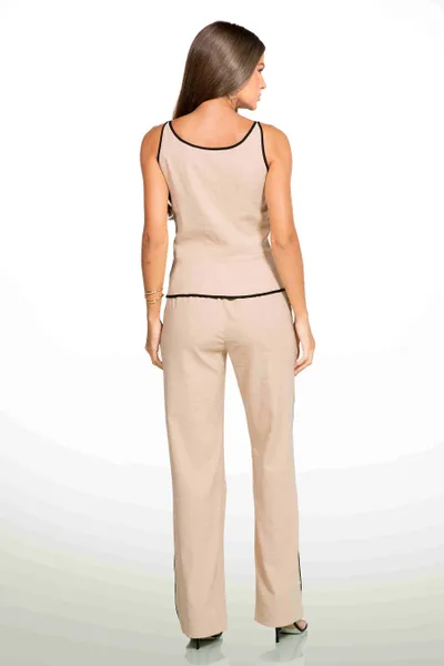 CONJUNTO ALFAIATARIA SLUB AREIA MIRA VEST