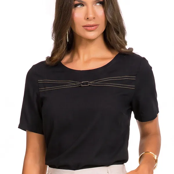 BLUSA VISCOLINHO PRETO MIRA VEST