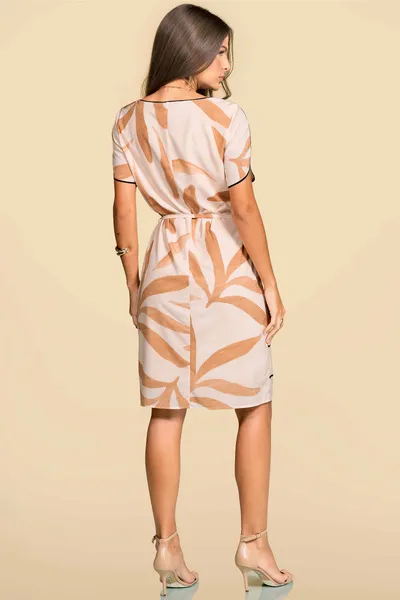 VESTIDO PLANO FLUIDO COM CINTO MANTEIGA MIRA VEST