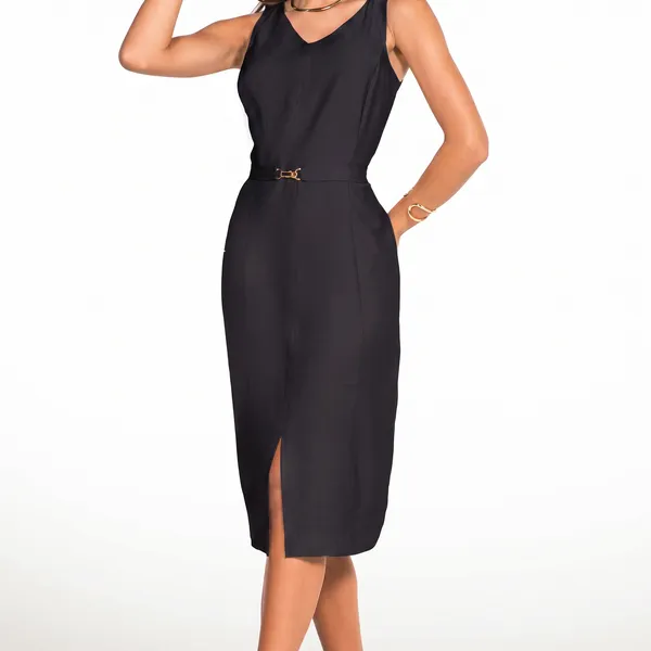 VESTIDO ALFAIATARIA DE VISCOSE COM CINTO PRETO MIRA VEST