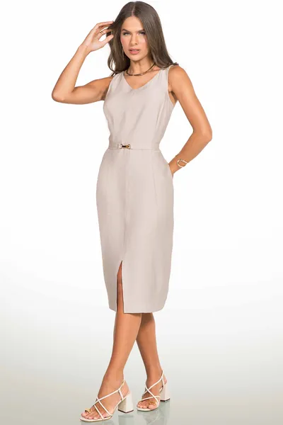 VESTIDO ALFAIATARIA DE VISCOSE COM CINTO GELO MIRA VEST