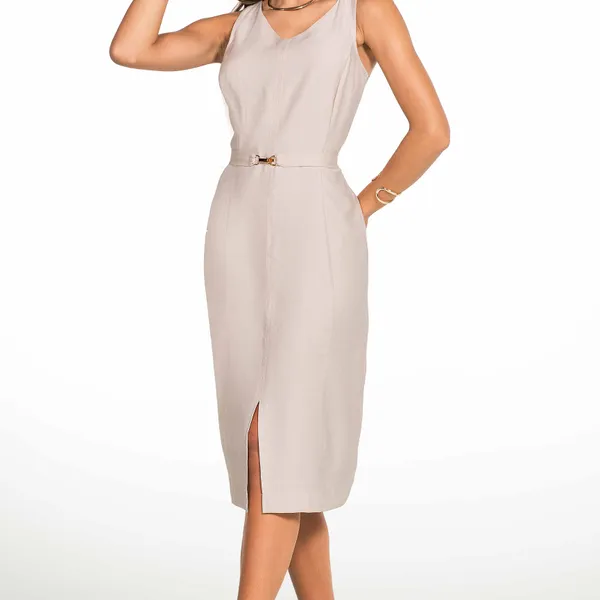 VESTIDO ALFAIATARIA DE VISCOSE COM CINTO GELO MIRA VEST