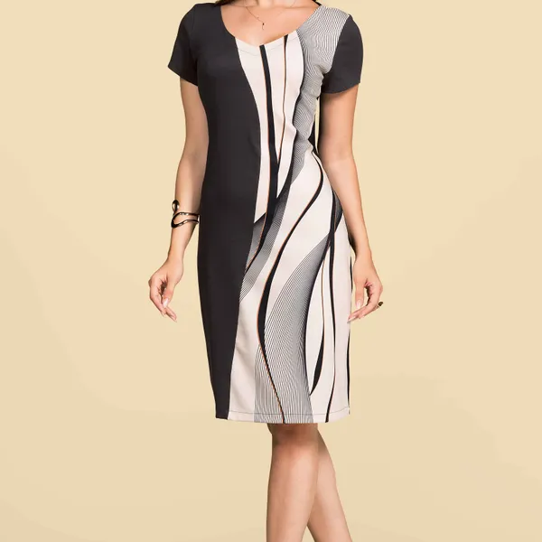 VESTIDO PONTO ROMA PRETO MIRA VEST