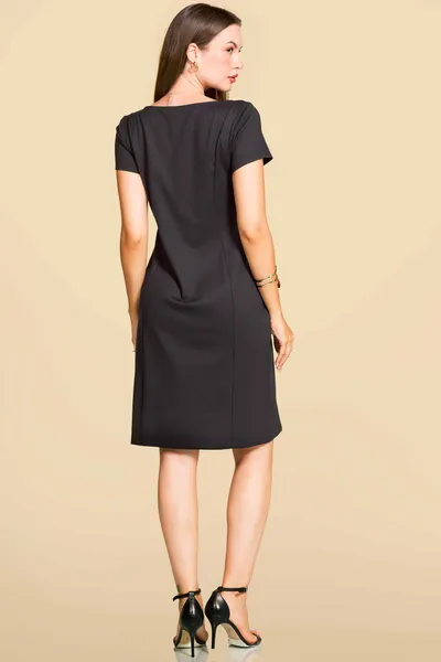 VESTIDO PONTO ROMA PRETO MIRA VEST
