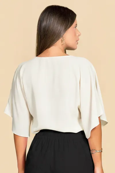 BLUSA CREPE OFF WHITE MIRA VEST BLUSA CREPE OFF WHITE MIRA VEST