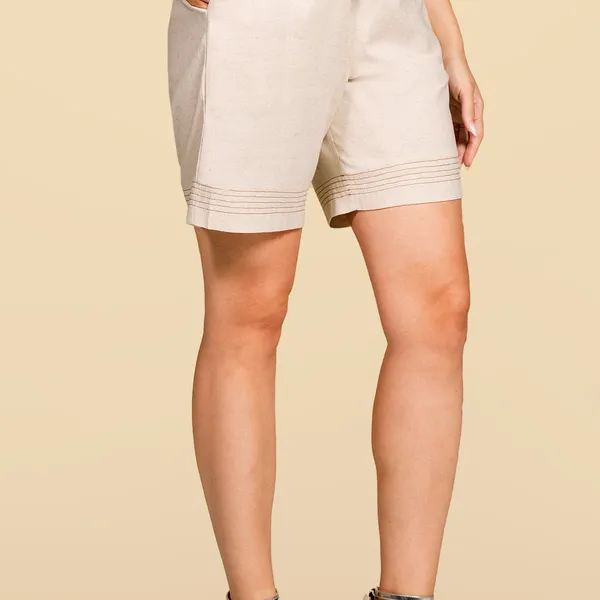 BERMUDA LINHO COM CINTO NATURAL MIRA VEST