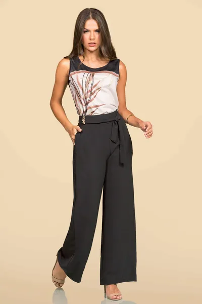 CALÇA CREPE PANTALONA PRETO MIRA VEST