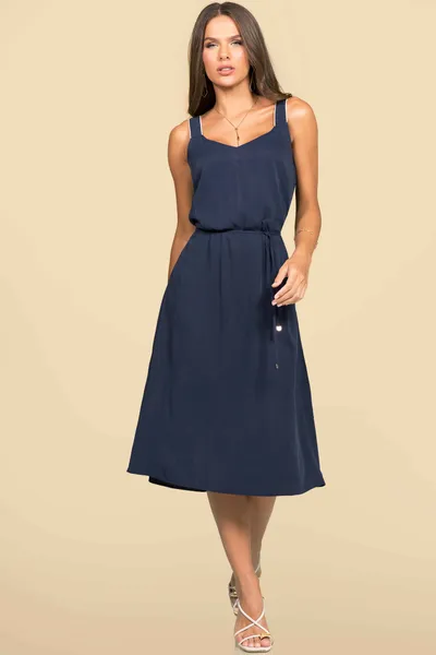 VESTIDO LIOCEL COM VISCOSE COM CINTO MARINHO MIRA VEST