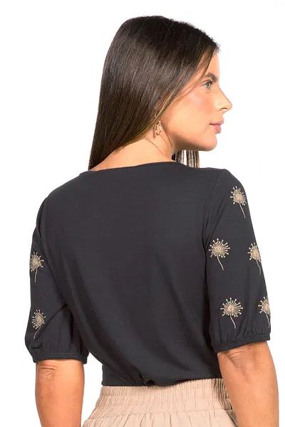 BLUSA VISCOLYCRA BORDADA PRETO MIRA VEST