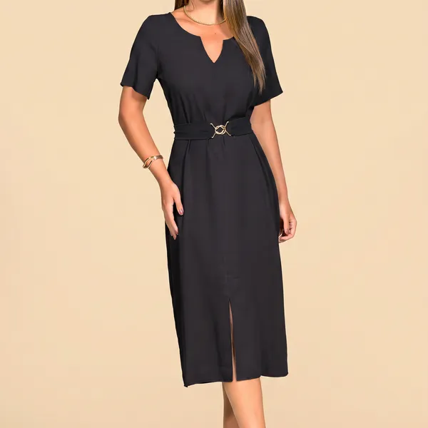 VESTIDO COM CINTO CHANEL PRETO MIRA VEST
