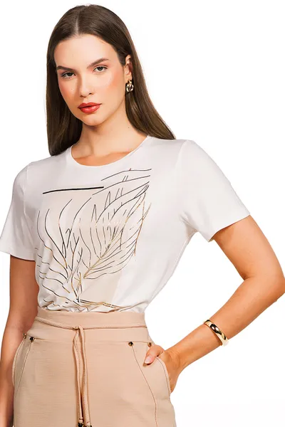 T-SHIRT VISCOLYCRA FOIL OFF WHITE MIRA VEST