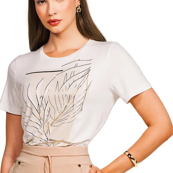 T-SHIRT VISCOLYCRA FOIL OFF WHITE MIRA VEST