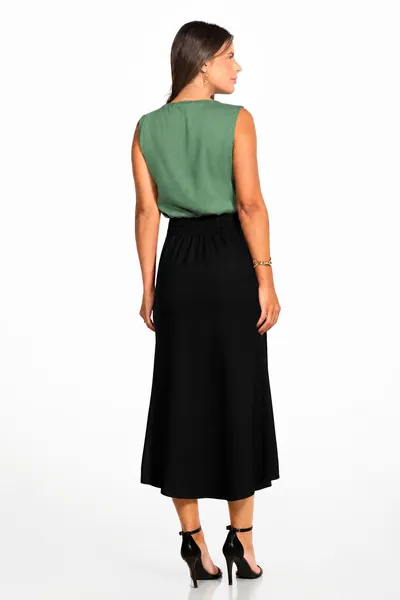 SAIA ALFAIATARIA SLUB COM ELASTANO PRETO MIRA VEST