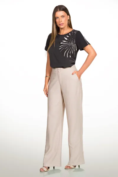 CALÇA ALFAIATARIA DE VISCOSE RETA GELO MIRA VEST CALÇA ALFAIATARIA DE VISCOSE RETA GELO MIRA VEST