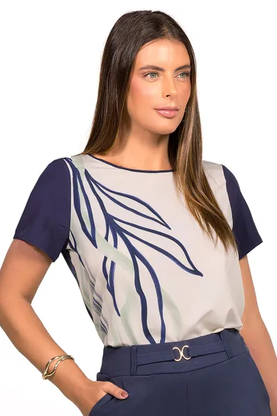 BLUSA PLANO FLUIDO MARINHO MIRA VEST