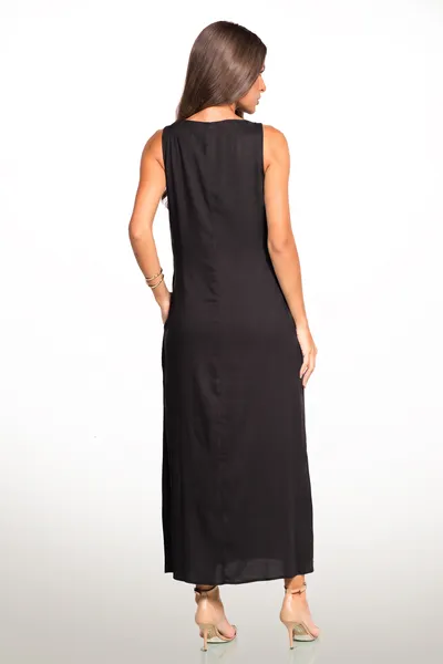 VESTIDO VISCOLINHO LONGUETE PRETO MIRA VEST