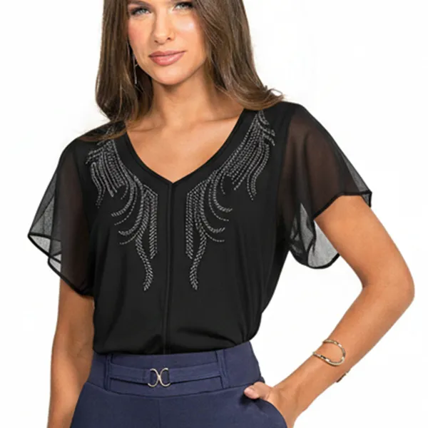 BLUSA VISCOLYCRA PRETO MIRA VEST
