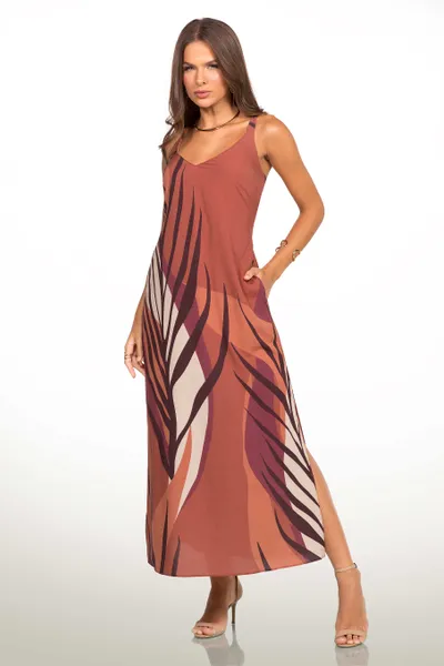 VESTIDO PLANO FLUIDO LONGUETE PITANGA MIRA VEST
