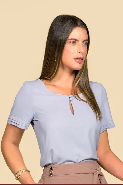 BLUSA CREPE FLUIDO AZUL BEBÊ MIRA VEST