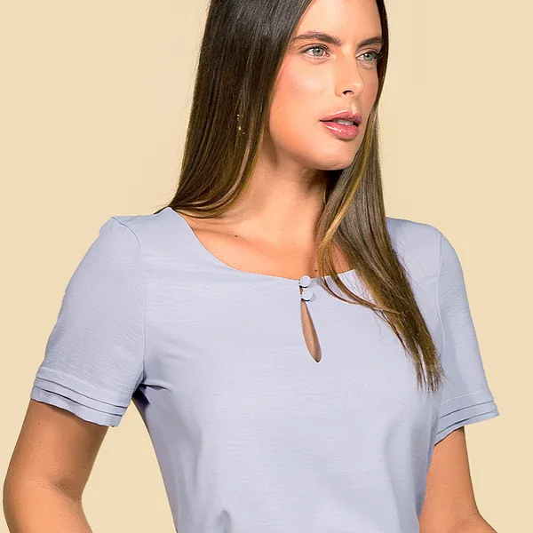 BLUSA CREPE FLUIDO AZUL BEBÊ MIRA VEST