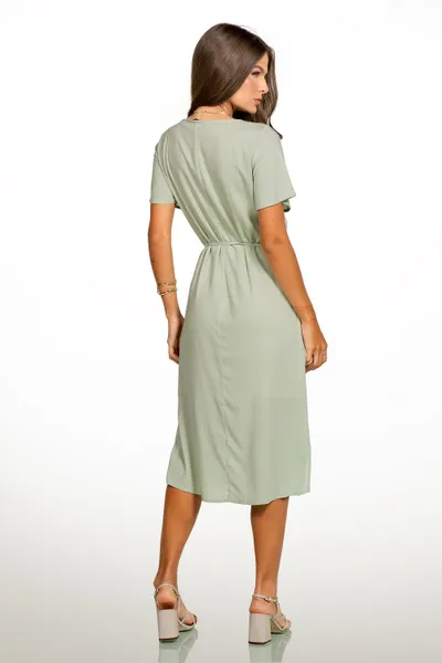 VESTIDO VISCOLINHO COM CINTO CHANEL MENTA MIRA VEST